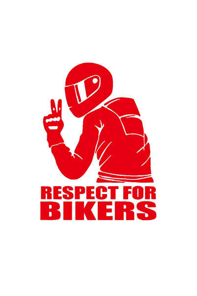 choice2 ملصق أحمر اللون 15x11 سم بتصميم Respekt Biker للسيارات والدراجات النا...