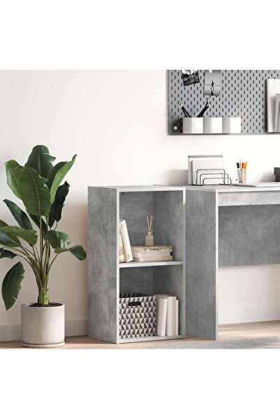 vidaxl Βιβλιοθήκη με 2 Ράφια Γκρι Σκυροδεμα 40x30x76,5 εκ.