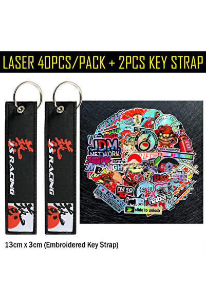 choice2 Key Ring SET 40PCS/Lot laser Rainbow Random Motorcycle Stickers Car M...
