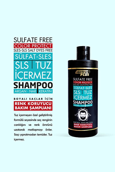 Softto Plus Boyalı Saçlar İçin Renk Koruyucu Şampuan 400 ml - Tuz Sls Sles Sü...