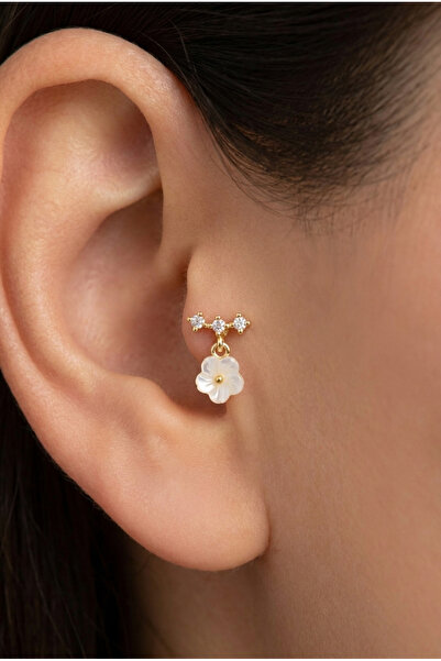 Vilma Aksesuar Cerrahi Çelik Sedefli Tragus Piercing (6mm)
