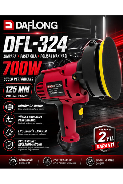 DAFLONG 700W 125 MM ZIMPARA ARABA PASTA CİLA POLİSAJ MAKİNASI DFL-324