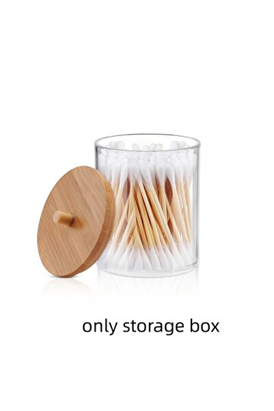 Choice3 B Cotton Swab Storage Box Double Head Wood Baby Cotton Swabs Transpar...