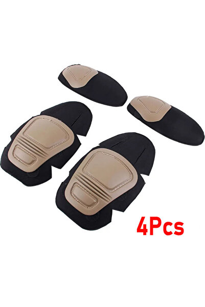 Choice4 4 قطع - بيج، زوج واحد من واقيات الركبة والكوع التكتيكية الواقية، معدا...