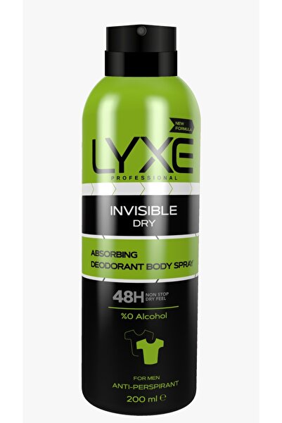 LYXE Antiperspirant Spray Bărbați Invisible 200 ml – Protecție Anti-pete și P...