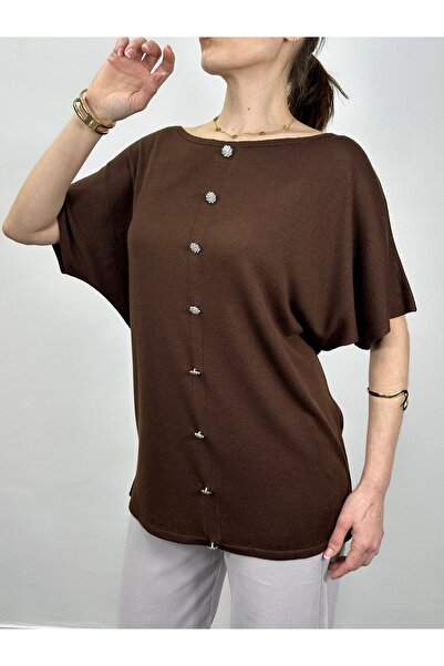 GND Minimal Button Detailed Viscose Knitwear Blouse