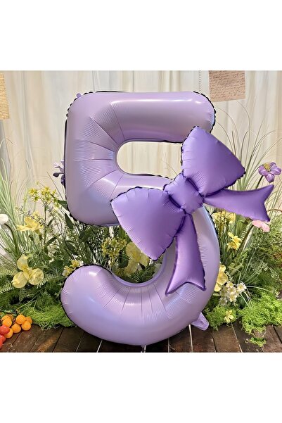 Choice1 Number 40inch purple-5 2pcs 40inch Cream Purple Number 0-9 Balloon wi...
