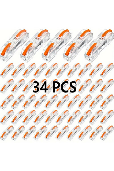 Choice 34Pcs-Orange 34/50/100 Pieces of Transparent Quick-Lever Wire Connecto...
