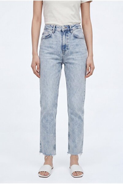 Şakika Indigo Women's Straight Cut Soft Line Trousers