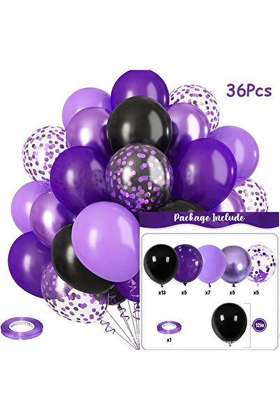 Choice3 As Picture 3 50PCS Macaron Pink & Purple Balloon Set - Metallic & Con...