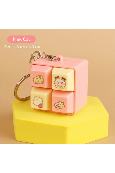 Choice1 سلسلة مفاتيح كرتونية جديدة Pink1 بتصميم لوحة مفاتيح قابلة للضغط مع مو...