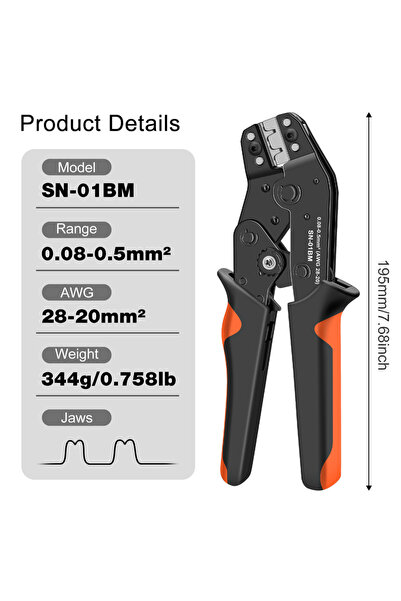 Choice SN-01BM Wire Crimping Plier Micro Pin Connector Crimper for JST XH PH ...