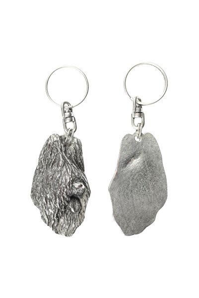 Art - Dog Briard - Silver-plated dog pendant, handbag decoration, backpack pe...
