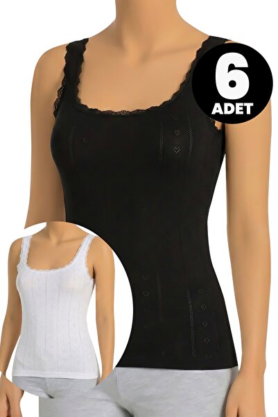 Öts Σετ 6 τεμαχίων Γυναικεία Ριμπ Ζακάρ Μπλουζάκια (100% Βαμβάκι)