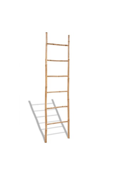 vidaxl Μπαμπού Διακοσμητική Σκάλα για Πετσέτες 6 Θέσεις