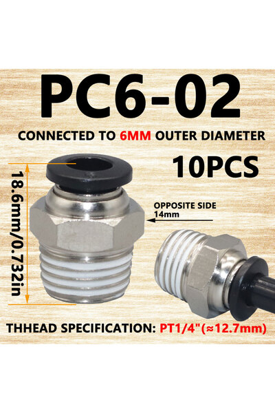 Choice7 PC6-02.10PCS 10 قطع وصلة هوائية من البولي كربونات (PC) بمقاسات 4 مم، ...