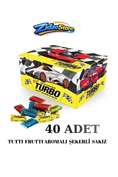 Emrah Gültekin Turbo Sakız 40 Adet Nostaljik TUTTI FRUTTI AROMALI ŞEKERLİ SAK...