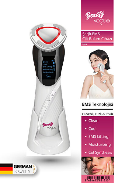 Beauty Vogue Şarjlı RF EMS Cilt Bakım Cihazı Yüz Sıkılaştırıcı Lifting Işık T...