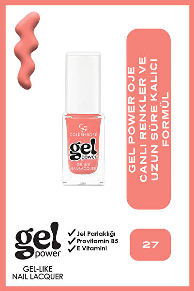 Golden Rose Gel Power Gel-Like Nail Lacquer - No: 27 - Jel Parlaklığında Oje