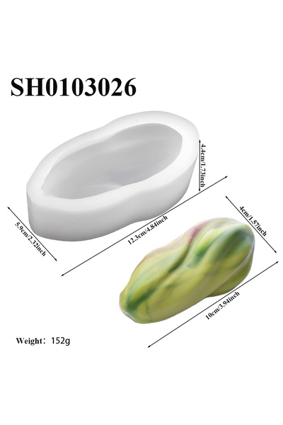 Choice1 SH0103026 1 or 4-Cell Pistachios Design Silicone Chocolate Mold Food ...