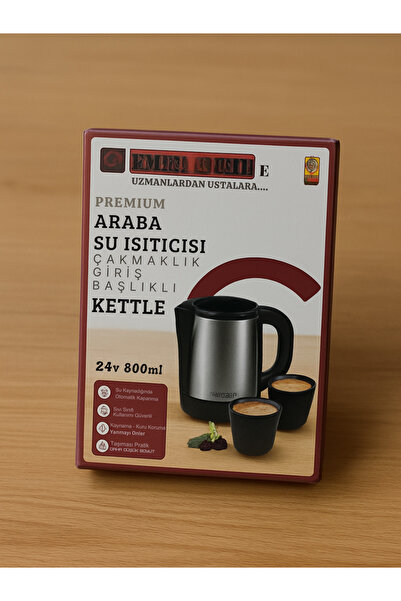 genel tr Kettle Su Isıtıcı Araç İçi Oto Çakmaklık Girişli Çelik 0.8LT 24Volt ...
