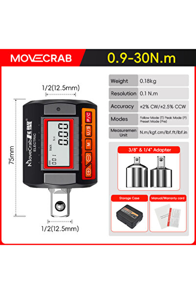 Choice3 محول عزم دوران رقمي MoveCrab بقوة 450 جرام و0.9-30 نيوتن متر، مقاس 1/...