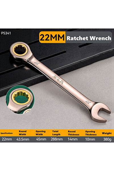 Choice8 22mm 6-22mm Key Wrench Flexible Golden Ratchet Wrenches Torque Univer...