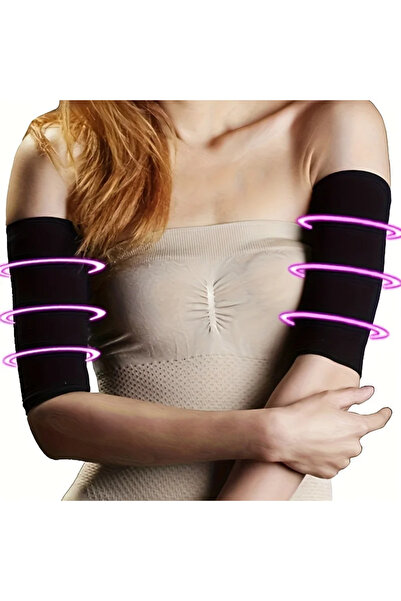 Choice Black-2Pcs 1 Pair Arm Slimming Shaper Compression Wrap Sleeve Helps Lo...