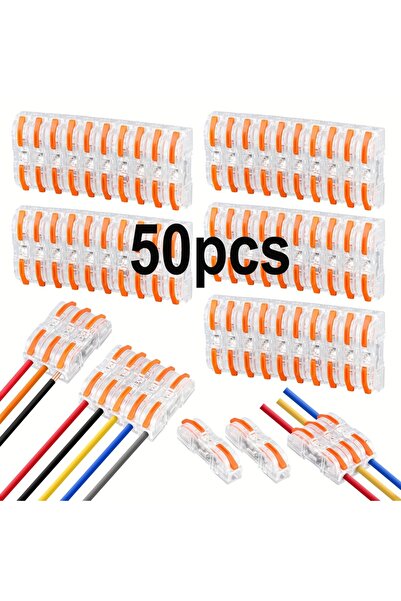 Choice3 50Pcs-Orange 34/50/100 Pieces of Transparent Quick-Lever Wire Connect...