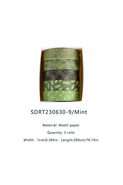 choice2 SDRT230630-9 مجموعة من 5 لفات شريط واشي بتصميم الغابات، شريط لاصق ملو...