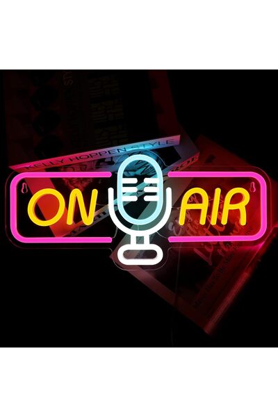 Slasa ON AIR LED Neon Sign 18x39 cm Multicolor Light 6mm Acrylic Base Recordi...
