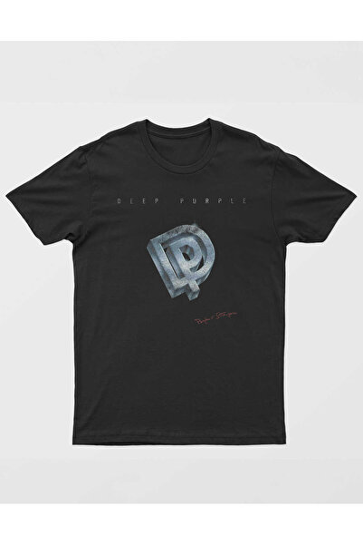 buzagi tasarım ürünleri Deep Purple Digital Print Regular Fit Black Unisex T-...