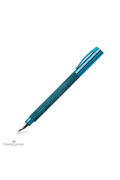 Faber Castell Stilou Faber-Castell Ambition Blue Wood, peniță F, corp din lem...