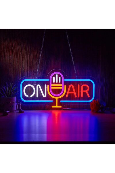Slasa ON AIR LED Neon Sign 18x34 cm Multicolor Light 6mm Acrylic Base Studio ...