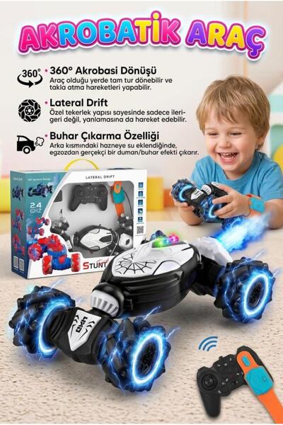 Tıfıl Toys 2 Kumandalı 10 Fonksiyonlu Duman Çıkaran Işıklı El Sensörlü Akroba...