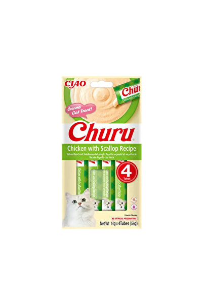churu Gustări pentru pisici cu pui și crustacee 4 x 14 g