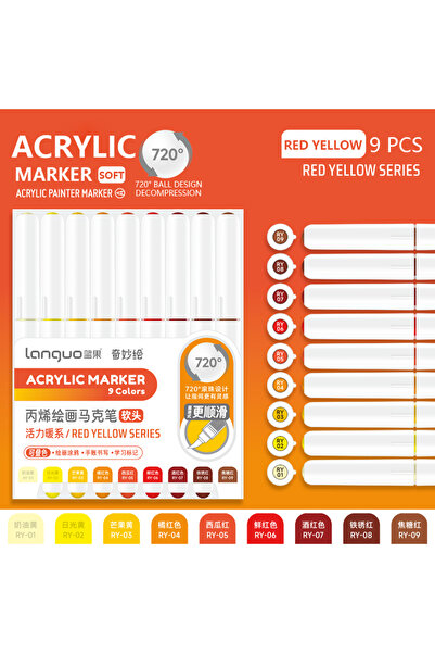 Choice3 Red Yellow 9 Colors/Set Acrylic Paint Art Marker Pen DIY Graffiti Dra...