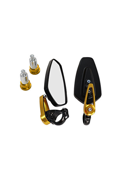 Choice3 Gold 1 Pair 7/8" 22mm Motorcycle Aluminum Bar End Side Rearview Mirro...
