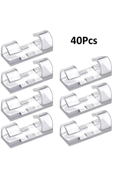 Choice 40 قطعة مشبك كابلات لتنظيم الأسلاك وحامل كابلات الشحن والبيانات USB قا...