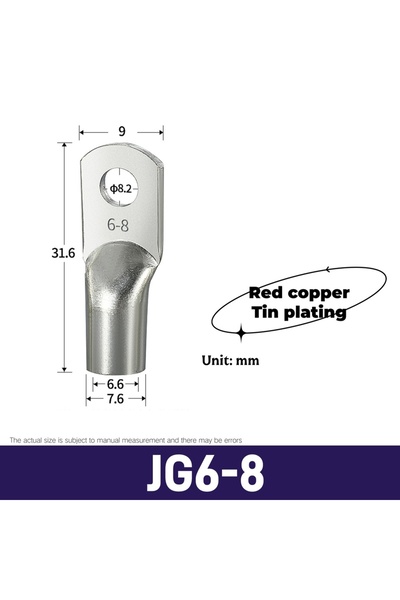 Choice54 9 قطع من أطراف التوصيل النحاسية JG6-8 للسفن والكابلات البحرية، مناسب...