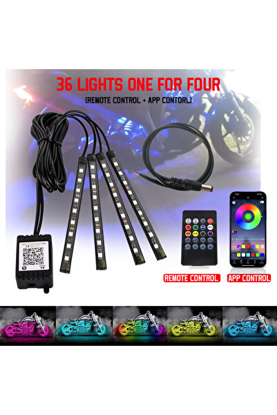Choice3 شريط إضاءة LED للدراجات النارية بـ 36 مصباح مع تحكم عن بعد عبر التطبي...