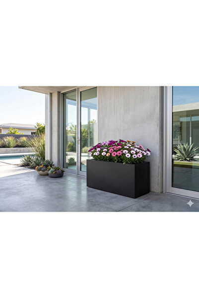 EFFE POT & DECORATİON Dikdörtgen Model Dekoratif Fiber Saksı 40x100x50(h)cm