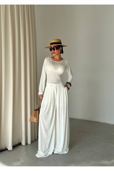 GLAMMOSS L'Atelier Πλεκτό σετ με λινή επένδυση και φλάμες GLM-709