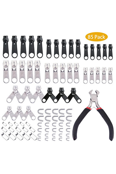 Choice 85pcs 85Pcs/set Zipper Repair Kit Easy Fix Zipper Slider Head Puller C...