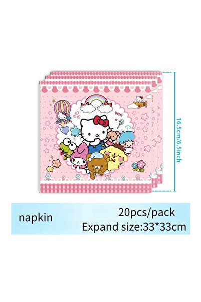 Choice7 مناديل هالو كيتي من مينيسو، 20 قطعة، تصميم رقم 5، لتزيين حفلات أعياد ...