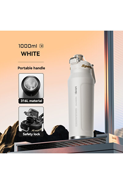 Choice 1L WHITE 1L 1L Thermos Bottle Stainless Steel Iced And Heat Insulated ...