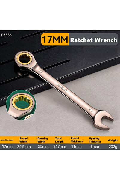 Choice11 17mm 6-22mm Key Wrench Flexible Golden Ratchet Wrenches Torque Unive...