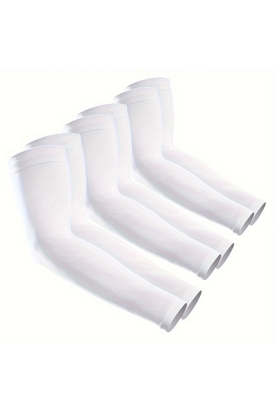 Choice1 White 3 Pairs Unisex Sun Protection Arm Sleeves Breathable Cooling Ar...