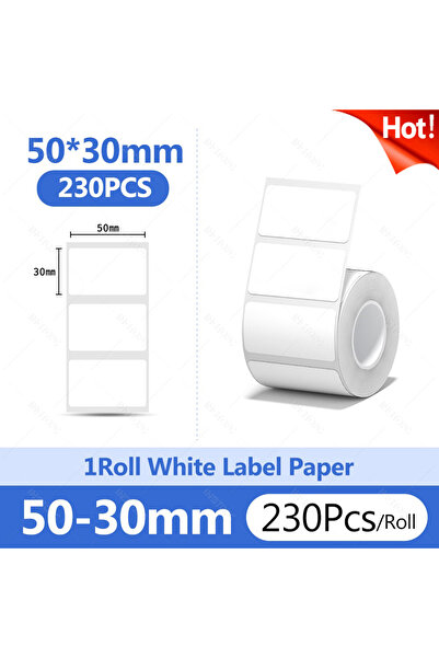 Choice 50×30 مم - 230 قطعة ورق ملصقات حرارية نيمبوت B21/B1/B31 دائرية بيضاء ب...