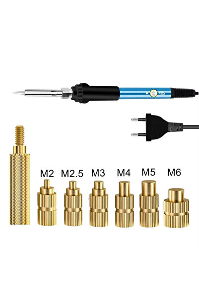 Choice1 220V TIPS Heat Set Soldering Iron Tip Head Insert M2-M6 Hot Melt Bras...